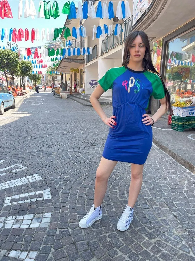 Vestito coulisse lettere colorate