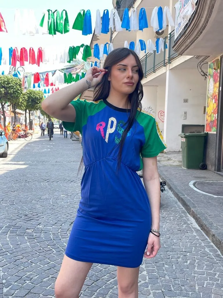Vestito coulisse lettere colorate