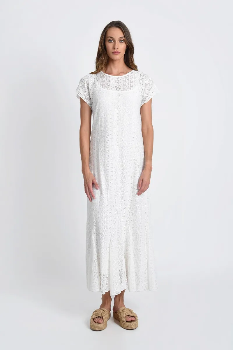 Vestito donna lungo TR168 bianco