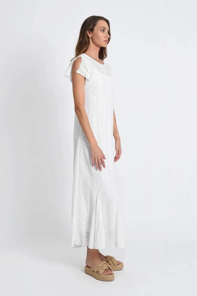 Vestito donna lungo TR168 bianco