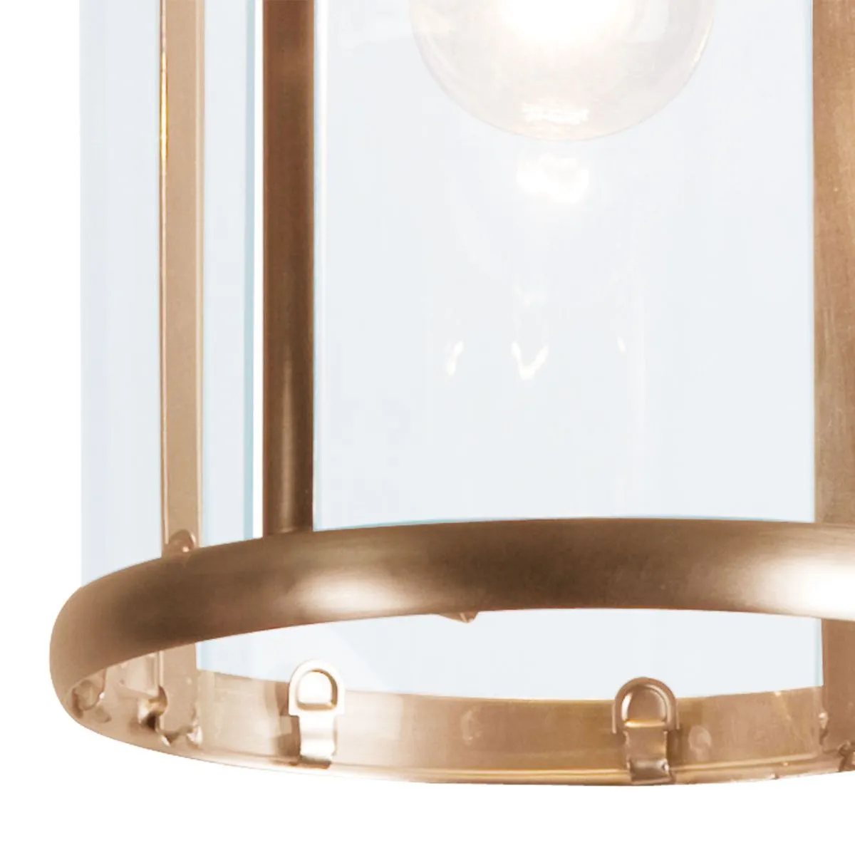 Vintage plafondlamp brons met helder glas - Pimpernel