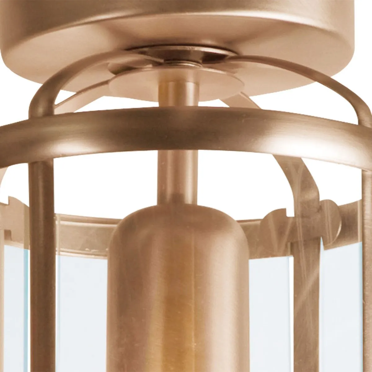 Vintage plafondlamp brons met helder glas - Pimpernel