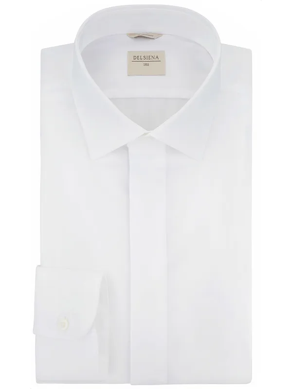 White formal shirt for men with classic collar