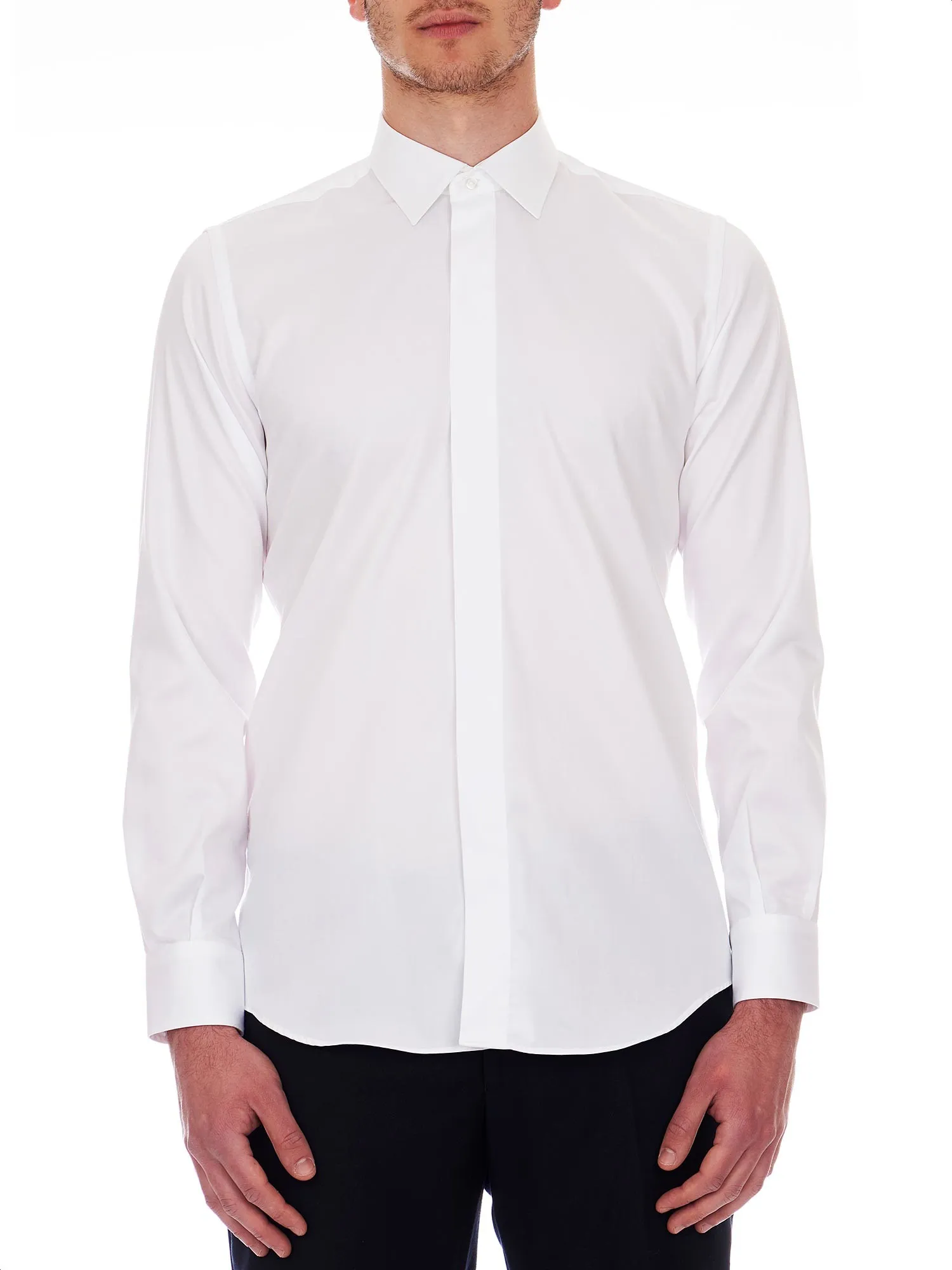 White formal shirt for men with classic collar