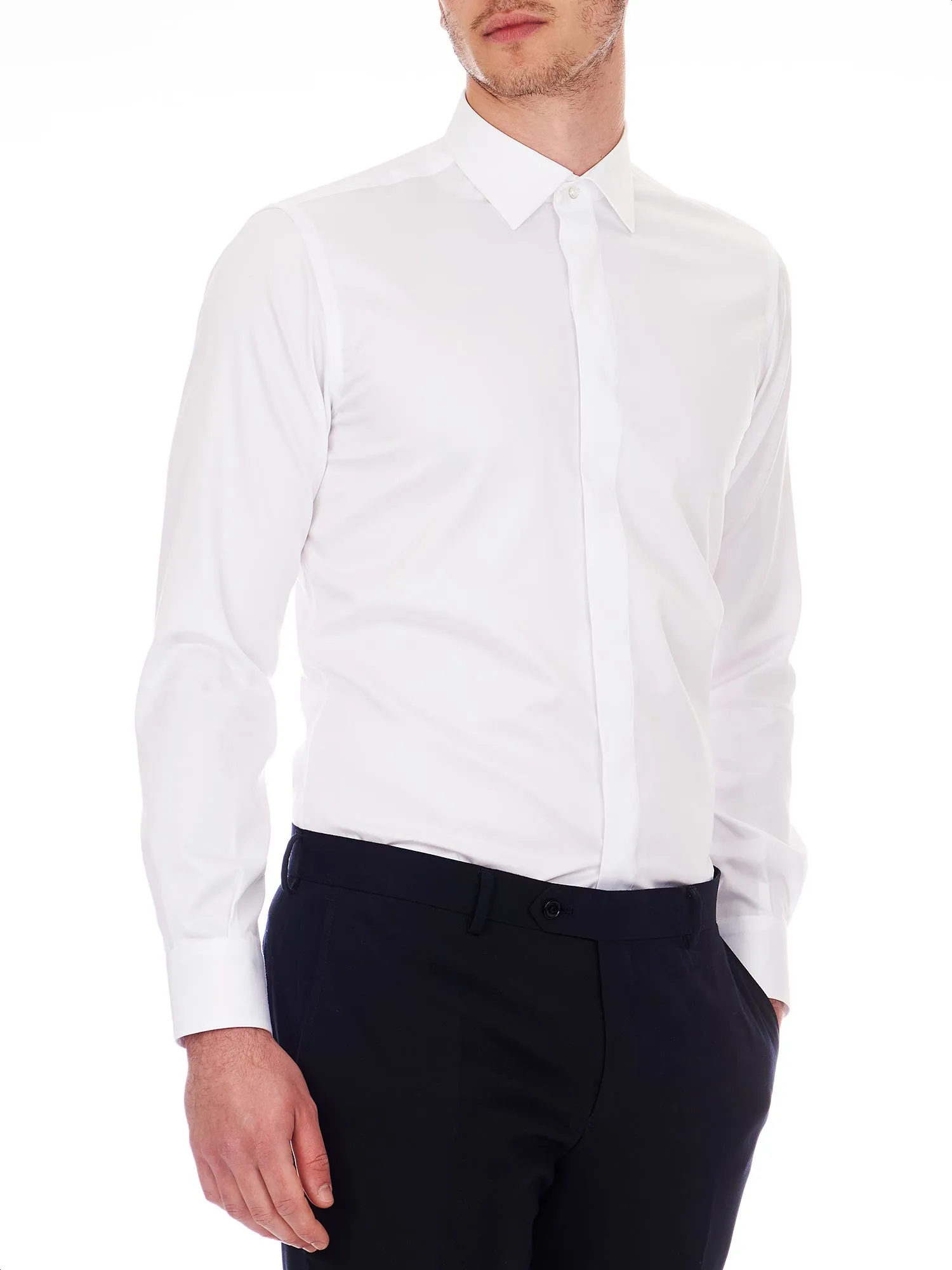 White formal shirt for men with classic collar