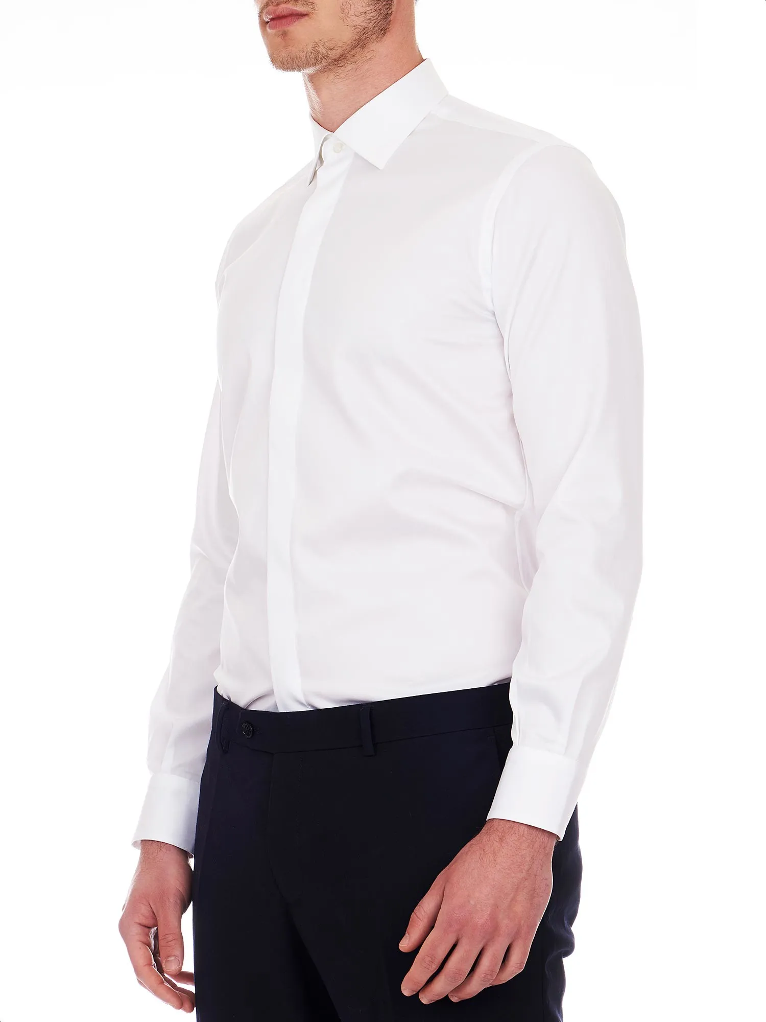 White formal shirt for men with classic collar
