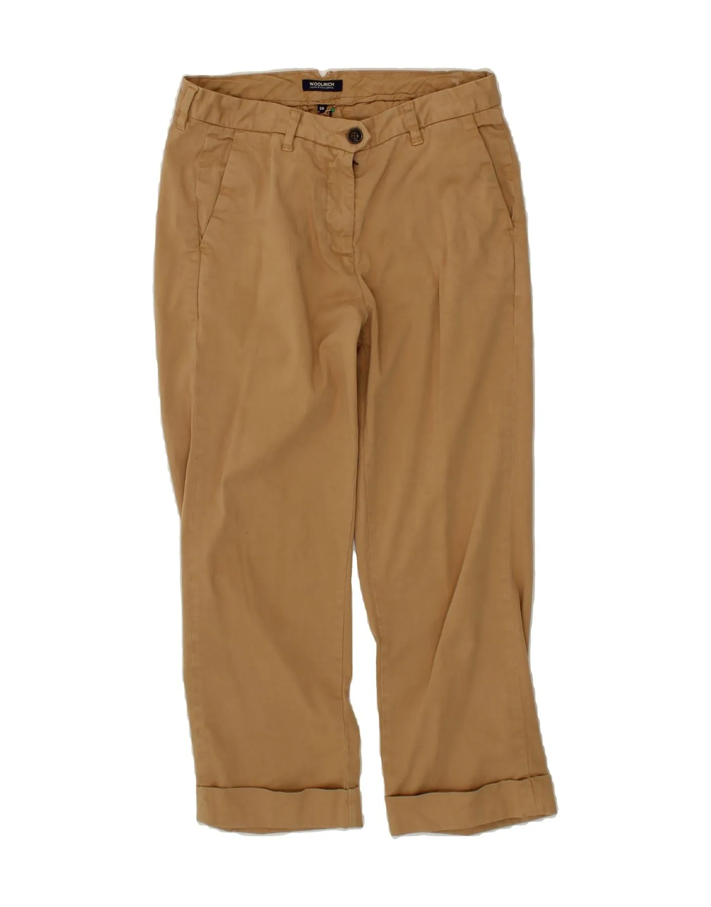 WOOLRICH Womens Capri Straight Chino Trousers  W26 L24 Brown