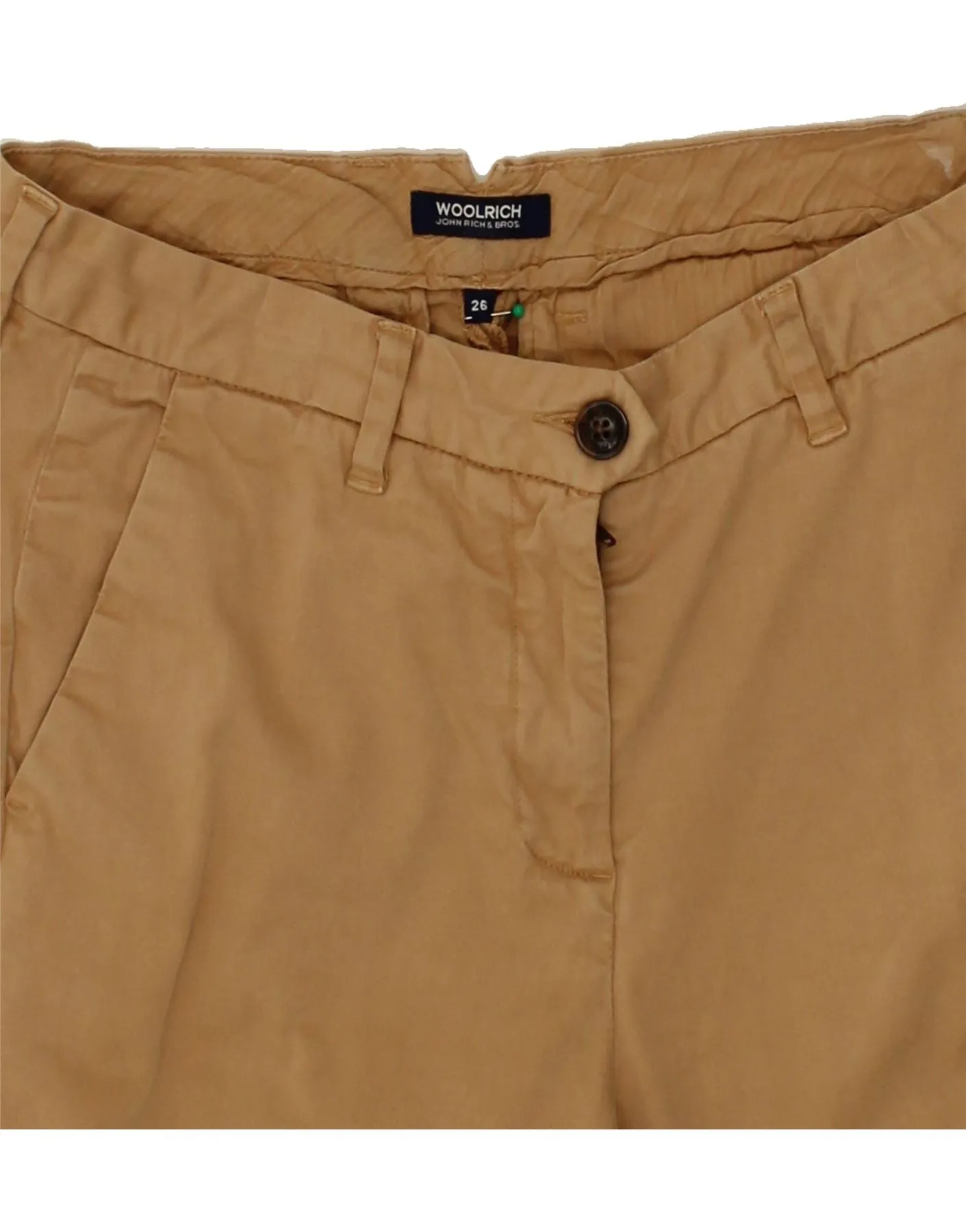 WOOLRICH Womens Capri Straight Chino Trousers  W26 L24 Brown